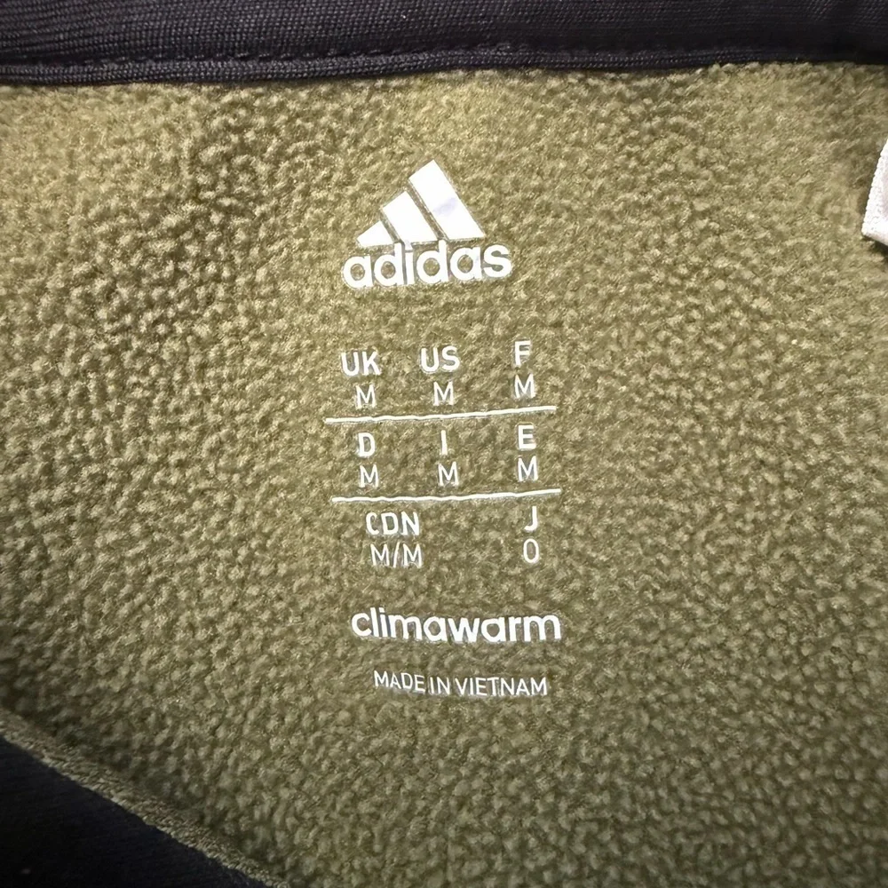 Adidas Men's Olive and Black Climawarm Hoodie